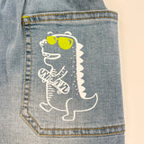 Jeans Shorts mit Dino Print "ROAR" für Jungen