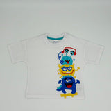 Weißes T-Shirt mit bunten Monster Prints für Jungen