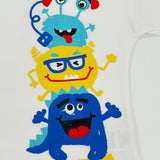 Weißes T-Shirt mit bunten Monster Prints für Jungen