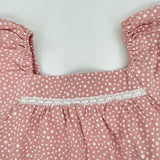 Gepunktetes Kleid Rosa-Weiß mit Puffärmeln für Mädchen