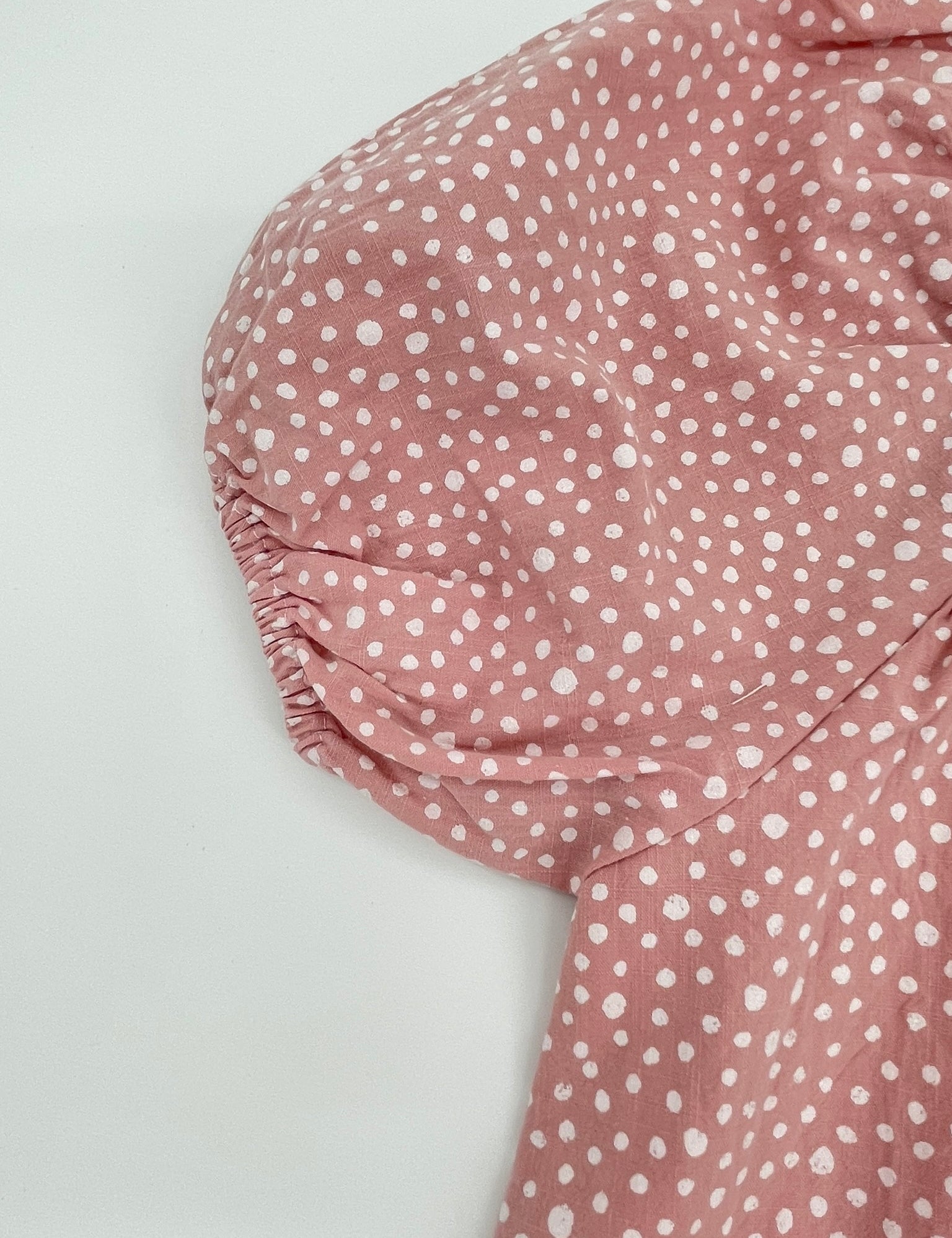 Gepunktetes Kleid Rosa-Weiß mit Puffärmeln für Mädchen