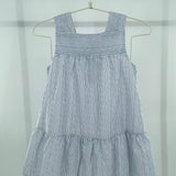 Gestreiftes Kleid Blau-Weiß mit Rüschen für Mädchen