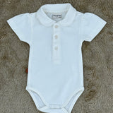 Baby Body Weiß im Polo-Stil für Mädchen