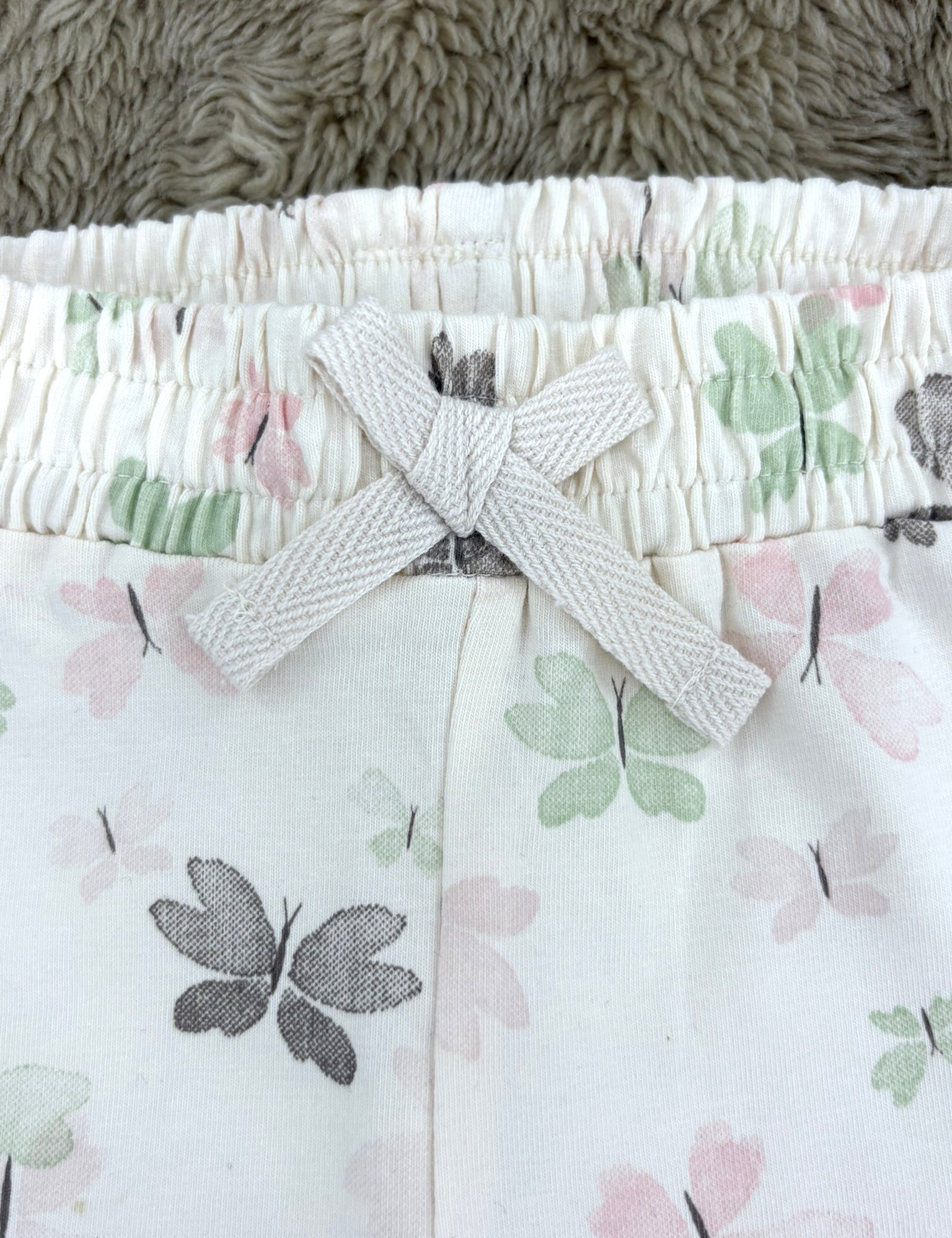 Baby Leggings Ivory mit Schmetterlingen für Mädchen