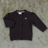 Baby Jäckchen Dunkelbraun mit Schleife für Mädchen