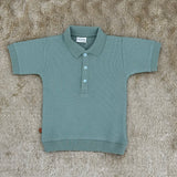 Polo Shirt Olivgrün in Waffelstruktur für Jungen
