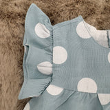 Kleid Hellblau mit Punkten & Rüschen für Mädchen Baby