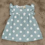 Kleid Hellblau mit Punkten & Rüschen für Mädchen Baby