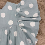 Kleid Hellblau mit Punkten für Mädchen