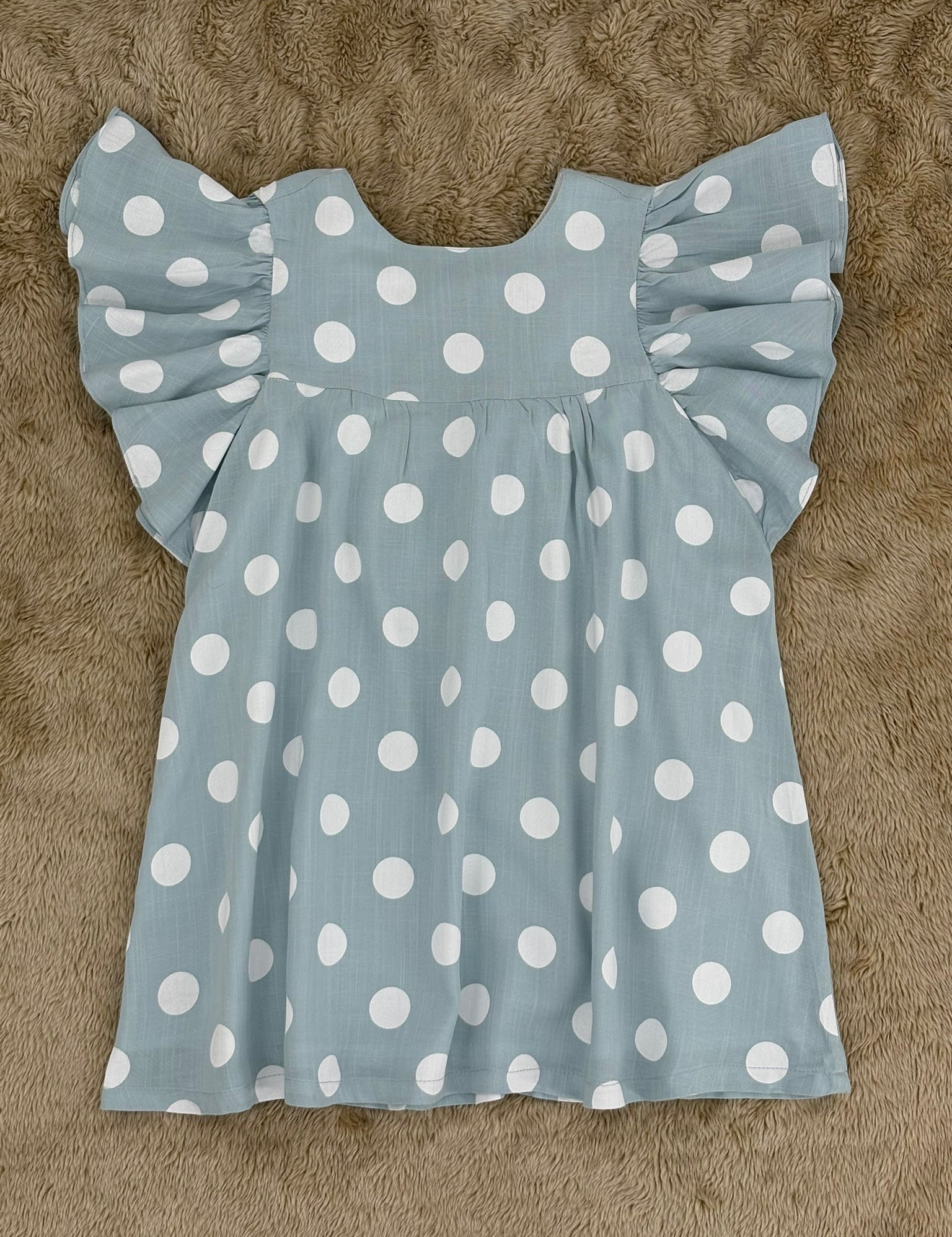 Kleid Hellblau mit Punkten für Mädchen