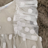 Baby Einteiler Beige mit Punkten & Tüll für Mädchen