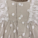 Baby Einteiler Beige mit Punkten & Tüll für Mädchen