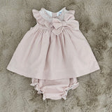 Baby Kleid Kariert Rose-Weiß & Windelhöschen