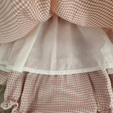 Baby Kleid Kariert Rose-Weiß & Windelhöschen