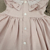 Baby Kleid Kariert Rose-Weiß & Windelhöschen