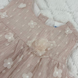 Baby Kleid Puderrosa mit Tüll & Blumenstickerei