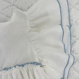 Kleid Ivory mit Flatterärmeln & Blauer Schleife