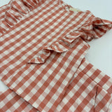 Kariertes Set mit Bluse & Shorts