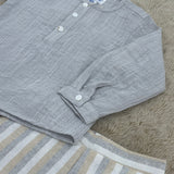 Baby Set Leinenhemd & Shorts für Jungen