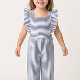 Blau gestreifter Jumpsuit für Mädchen