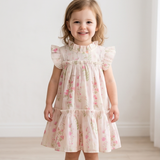 Kleid mit Blumendruck & Rüschen