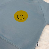 Sweatshirt Hellblau mit Smiley Print