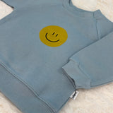 Sweatshirt Hellblau mit Smiley Print