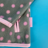 Fleecejacke Grau mit Rosa Punkten