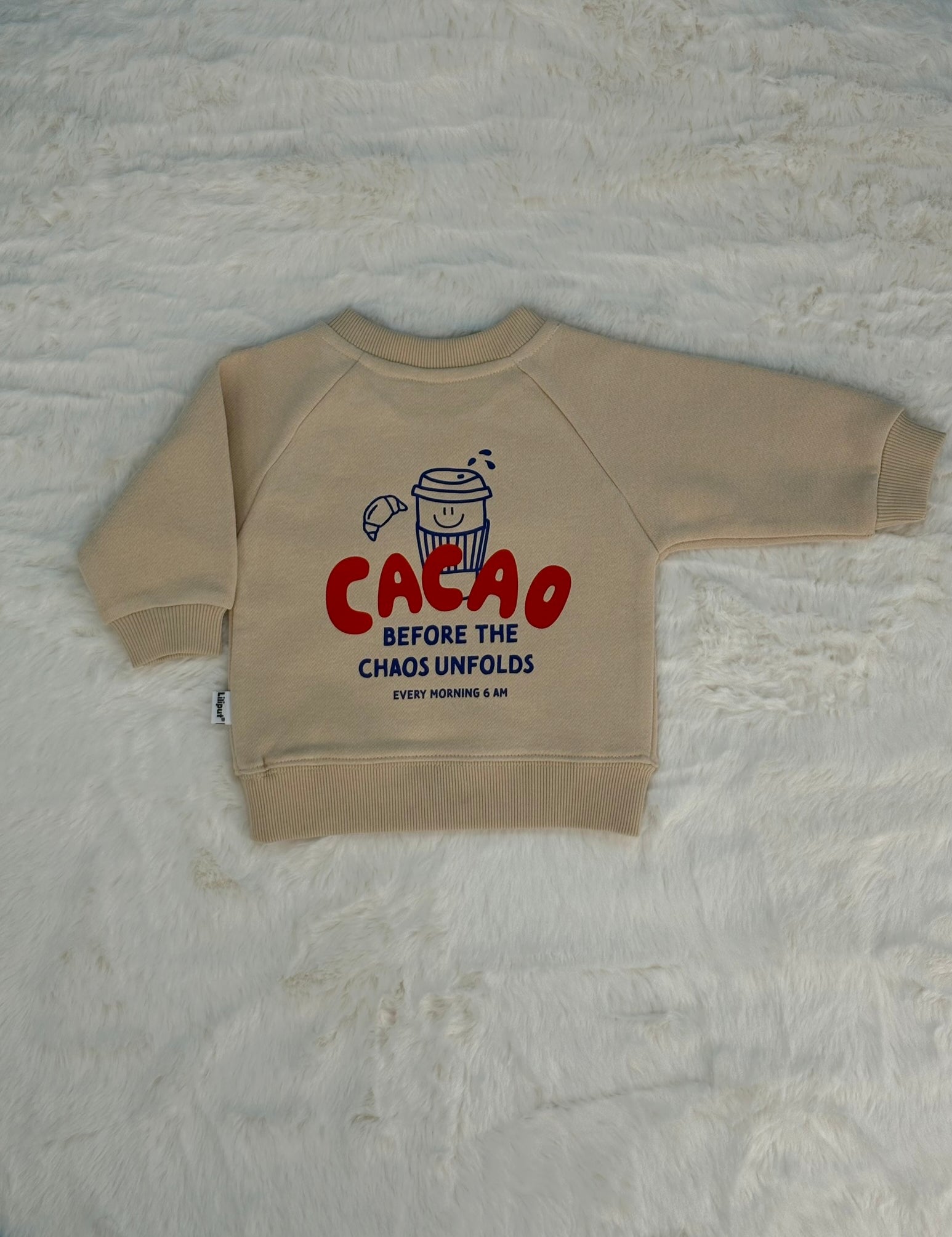 Sweatshirt Beige „Cacao before Chaos“