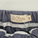 Romy Hose Blau mit Blumenstickerei