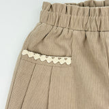 Kordhose Beige mit weitem Bein