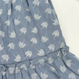Kleid Blaugrau mit Blätterdruck