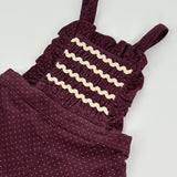 Kord-Overall Violett mit beigen Punkten