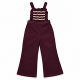 Kord-Overall Violett mit beigen Punkten