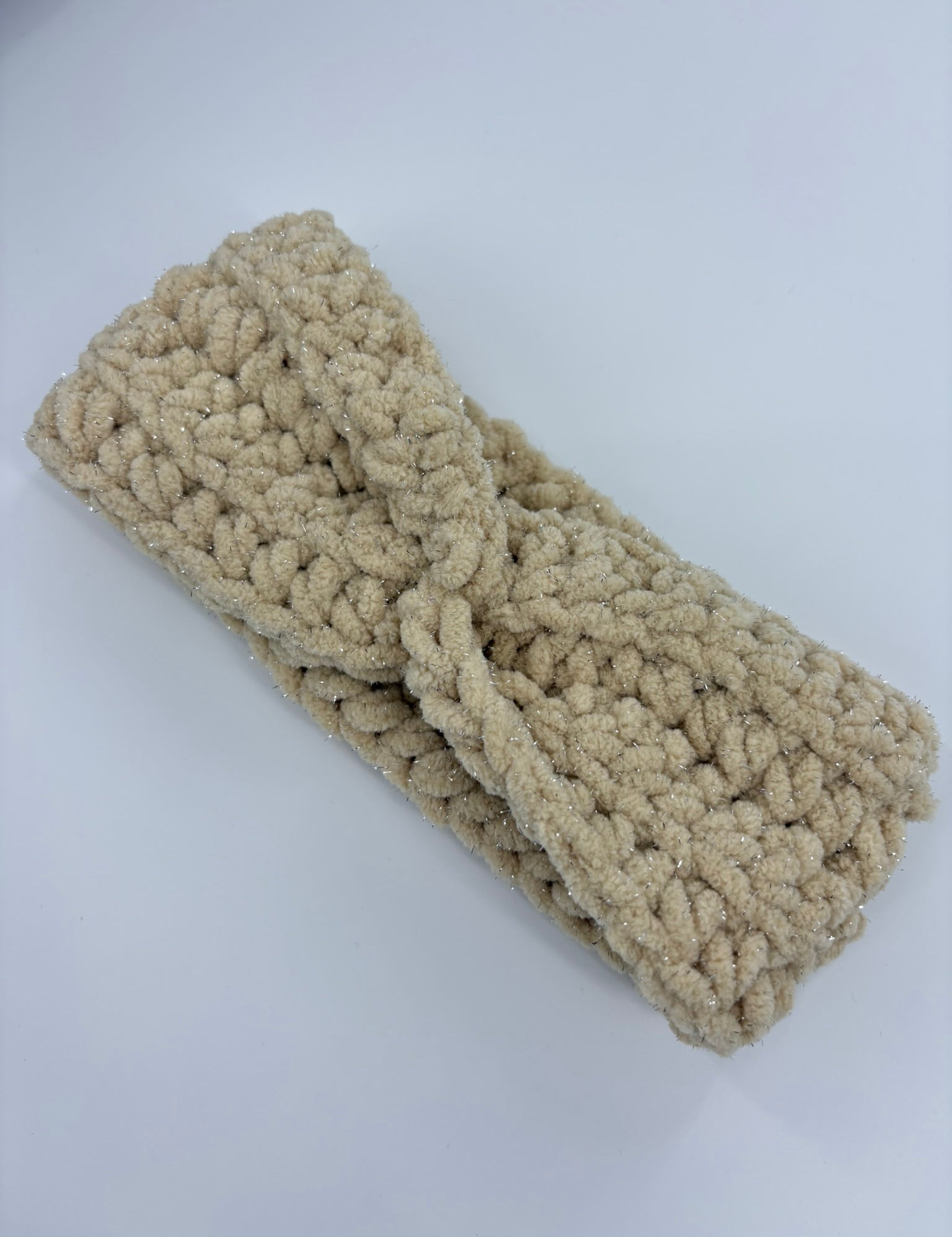 Handgehäkeltes Chenille-Stirnband