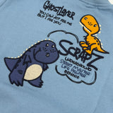 Set „Street“ mit Dino-Stickerei - Graublau & Marineblau