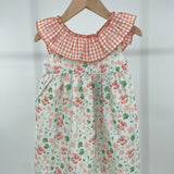Blumenkleid mit Karokragen