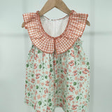 Blumenkleid mit Karokragen