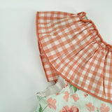 Blumenkleid mit Karokragen