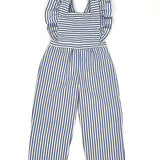 Blau gestreifter Jumpsuit für Mädchen