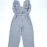 Blau gestreifter Jumpsuit für Mädchen