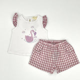 Schwan Print Set Mauve für Mädchen