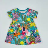 Buntes Safari-Kleid mit Tiermotiven für Mädchen